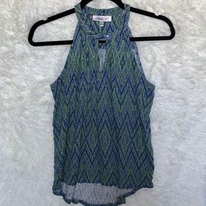 Jennifer Lopez Keyhole Tank Top Green Blue Small